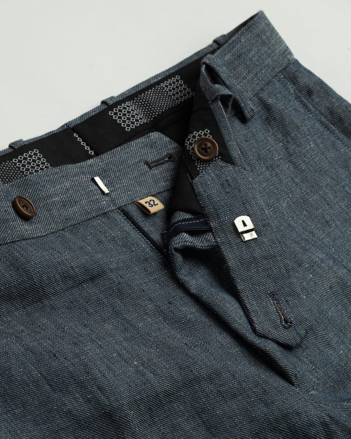 100% LINEN - TROUSER - GREY