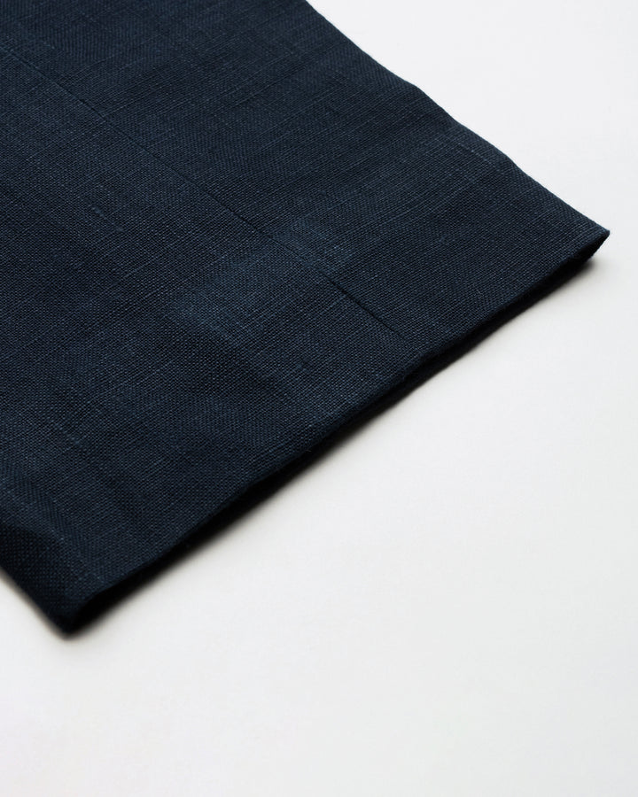 100% LINEN - DRAWSTRING TROUSERS - NAVY