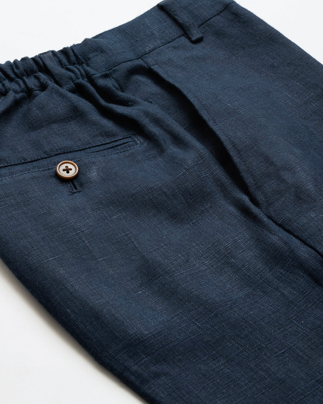 100% LINEN - DRAWSTRING TROUSERS - NAVY