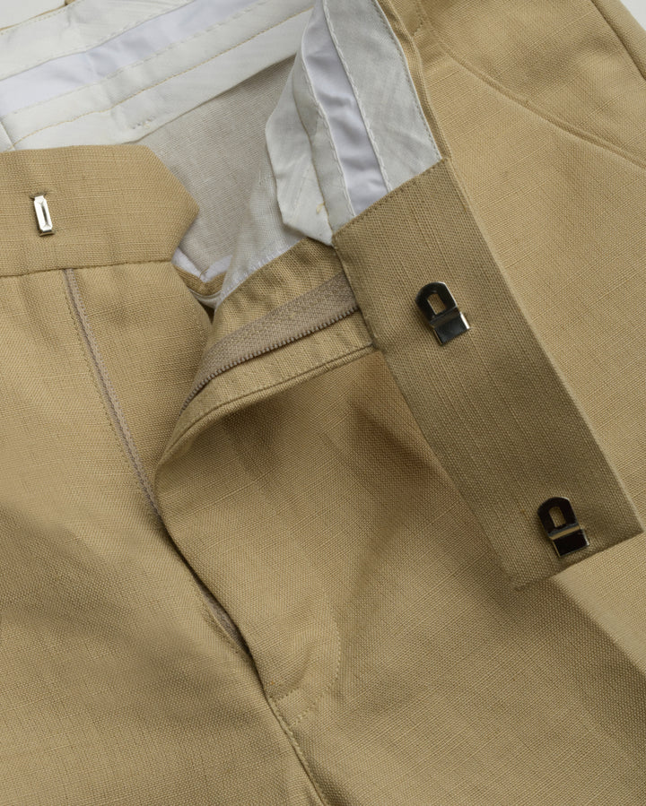 100% LINEN - TROUSER - KHAKHI