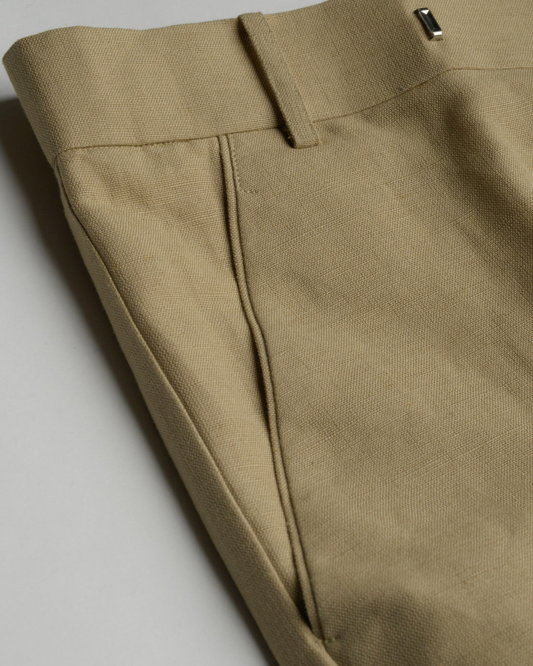 100% LINEN - TROUSER - KHAKHI