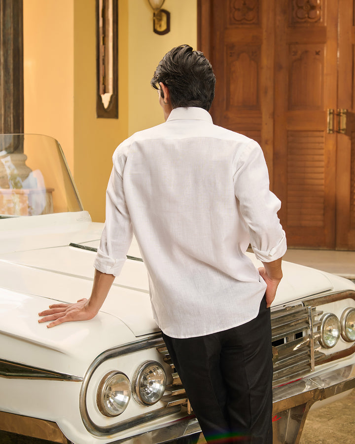 White Classic Shirt - 100% Linen