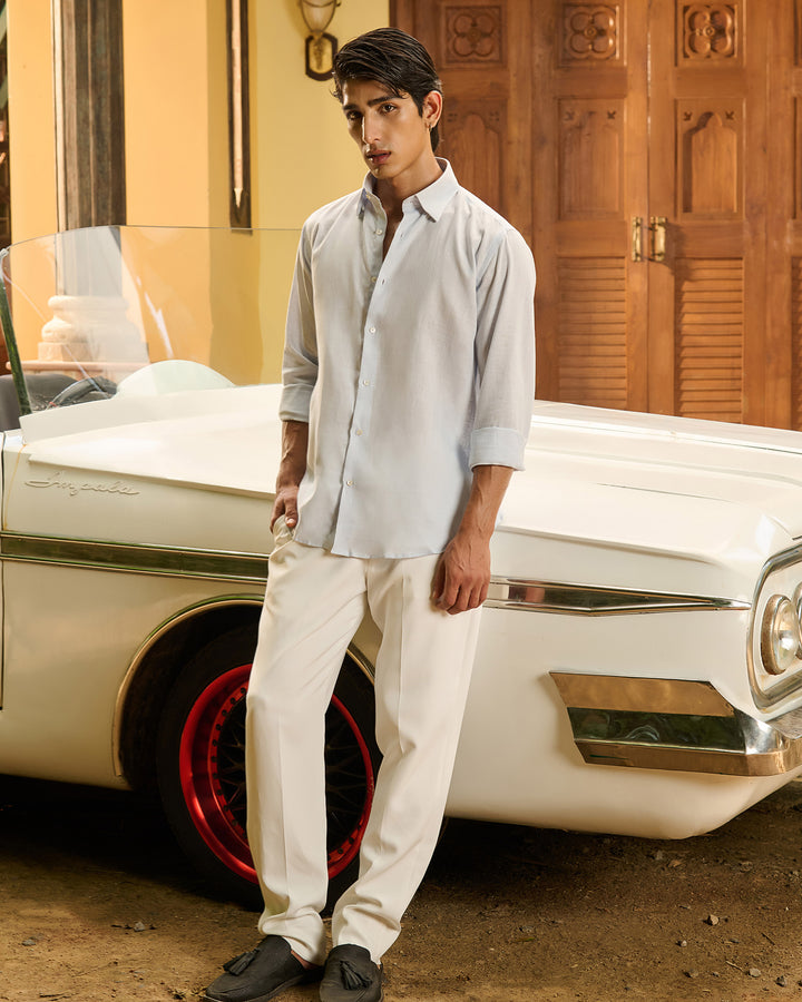 Sky Blue Shirt - 100% Linen