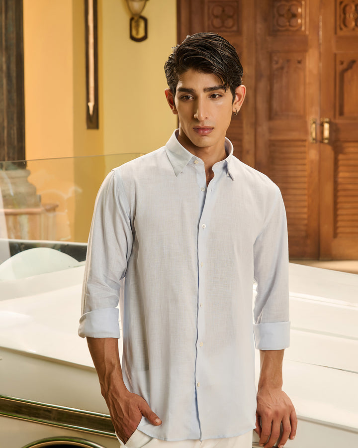 Sky Blue Shirt - 100% Linen
