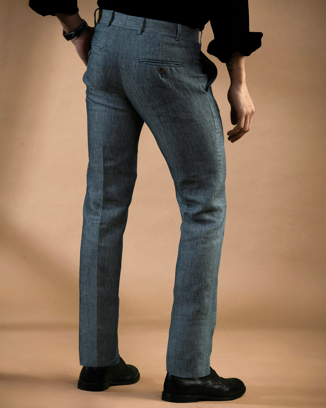 100% LINEN - TROUSER - GREY