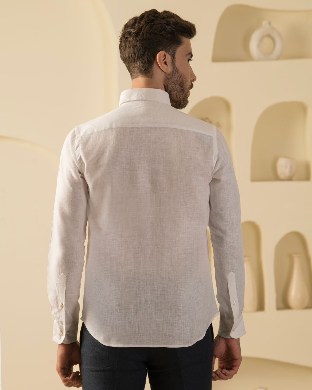 White Classic Shirt - 100% Linen