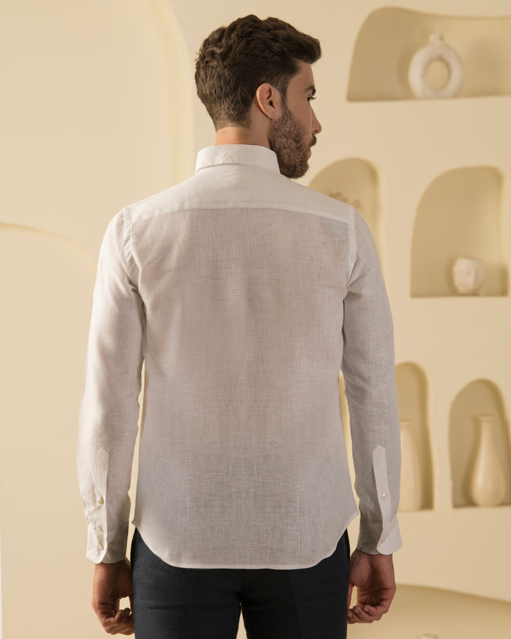 White Classic Shirt - 100% Linen