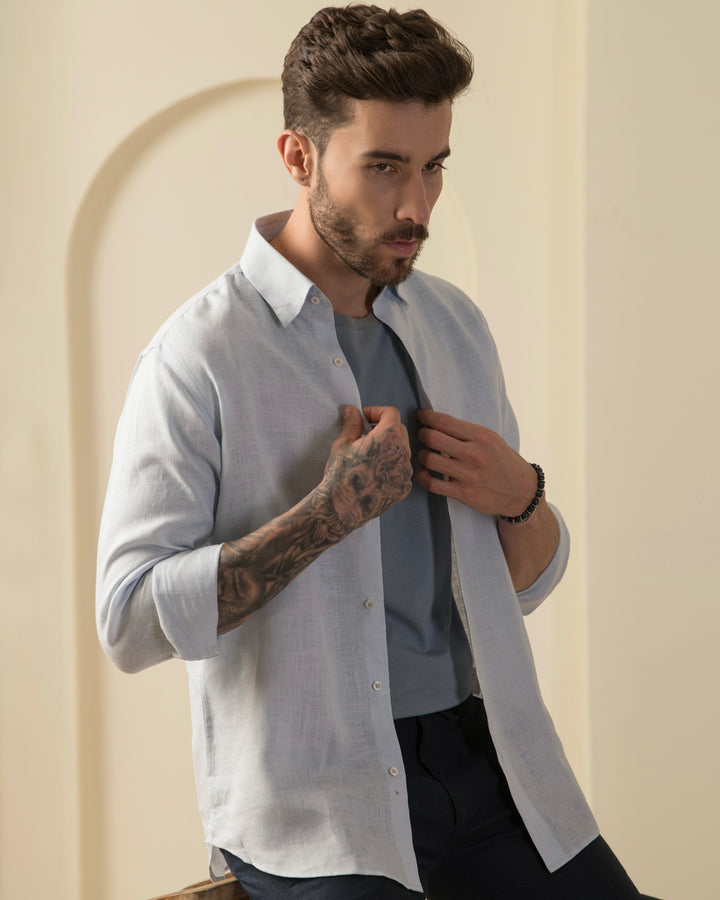 Sky Blue Shirt - 100% Linen