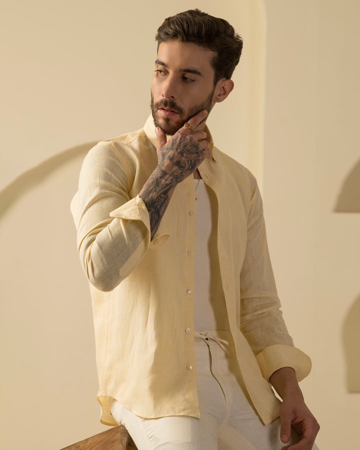 100% LINEN - SHIRT-BANANA MANIA