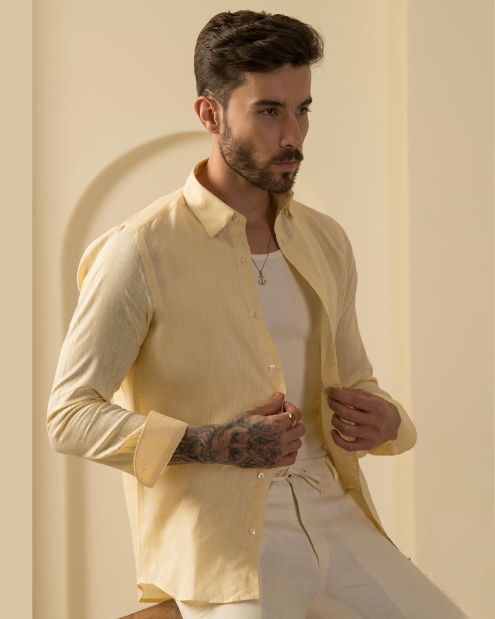 100% LINEN - SHIRT-BANANA MANIA