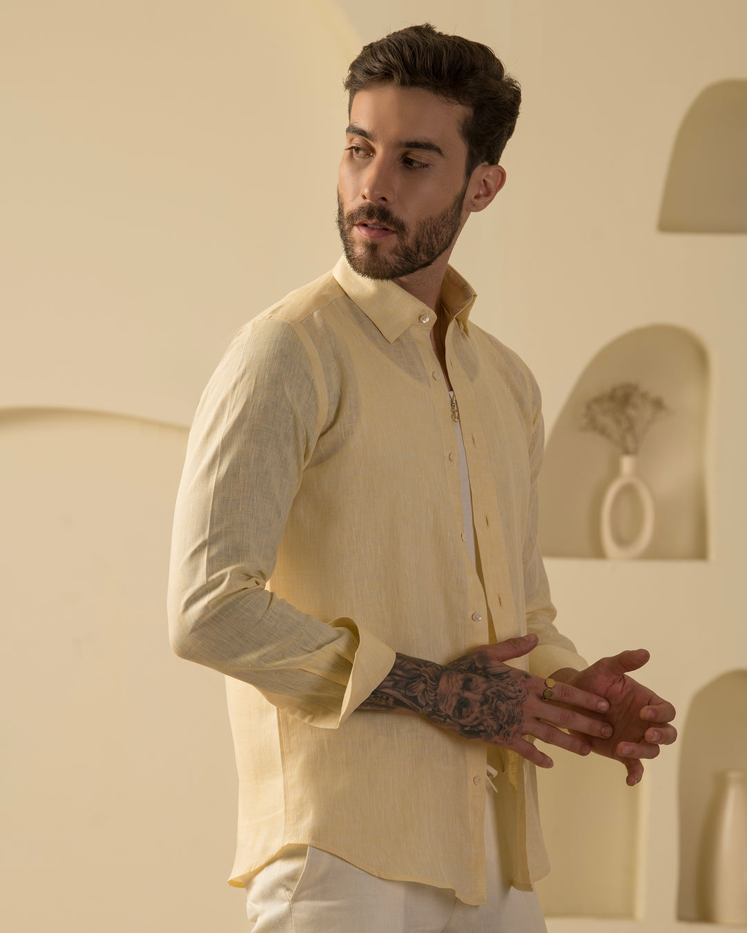100% LINEN - SHIRT-BANANA MANIA