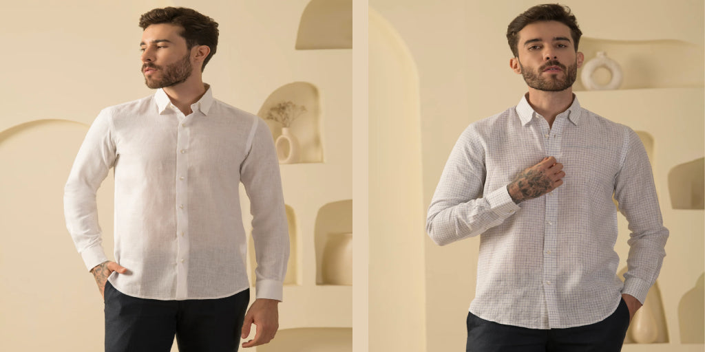 Setting Style Quotient High with Men’s White Linen Shirt