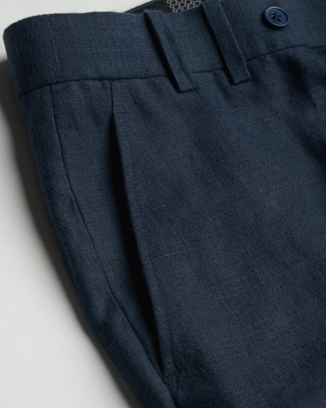 100% LINEN - TROUSER - NAVY