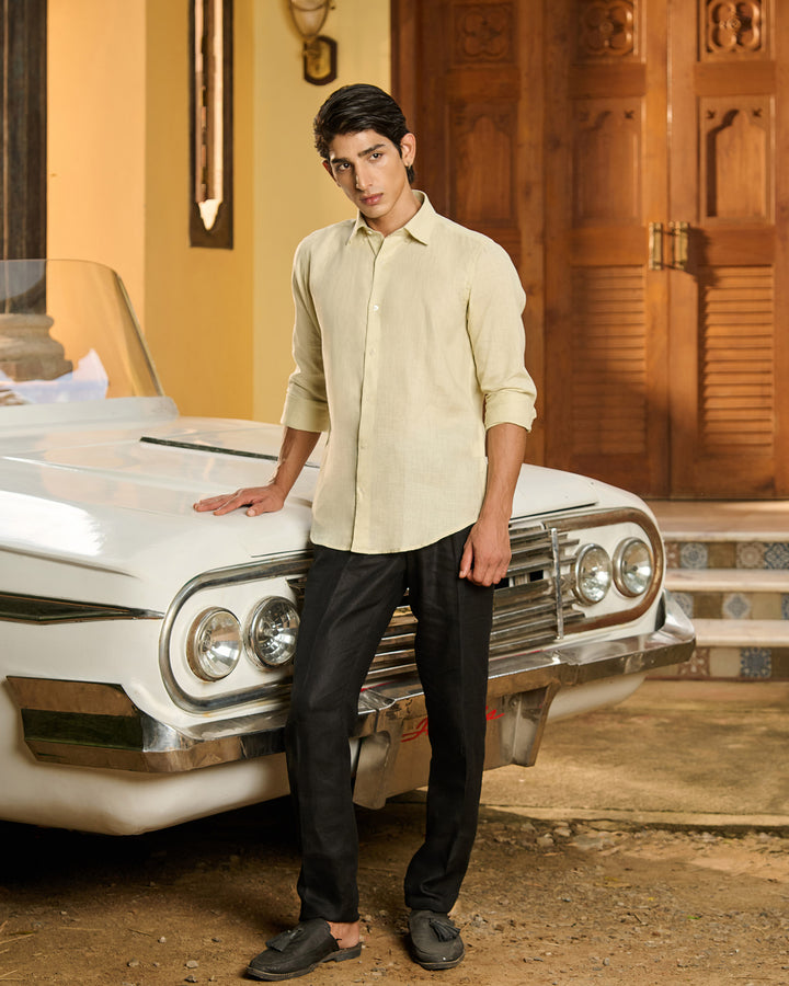 Lime Green Classic Shirt - 100% Linen