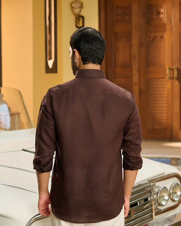 Brown Shirt - 100% Linen