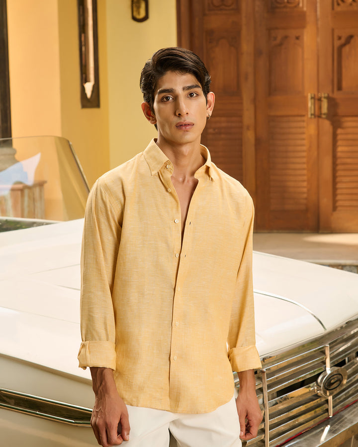 Mustard Shirt - 100% Linen