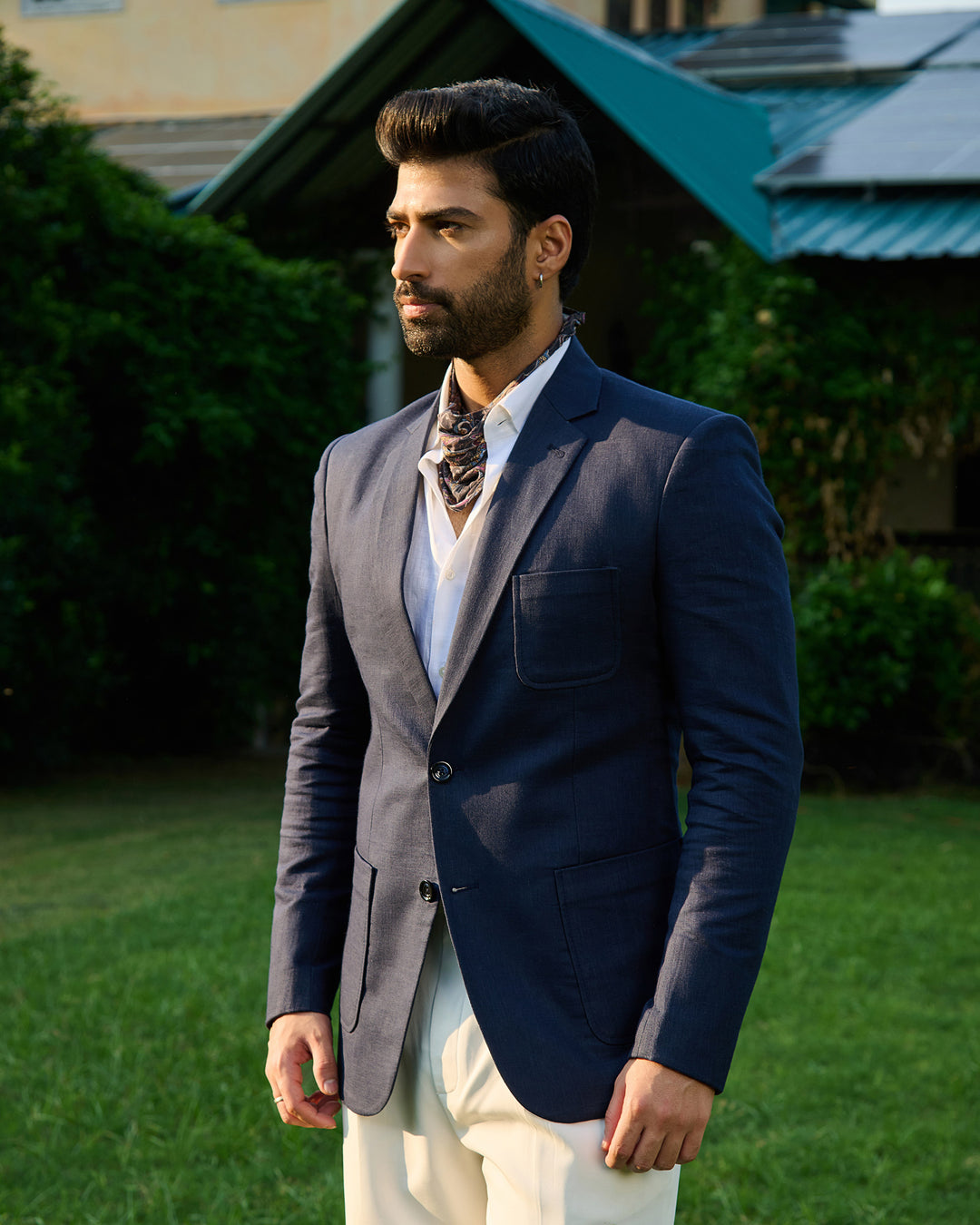 Navy Classic Linen Blazer